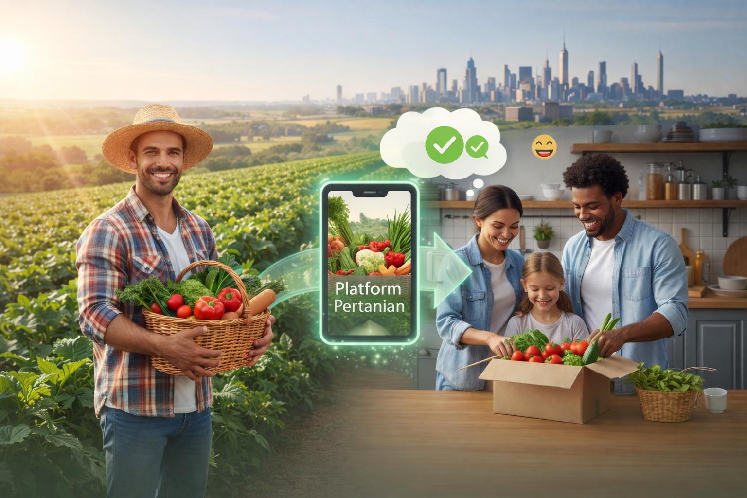 Local farmer harvesting fresh produce