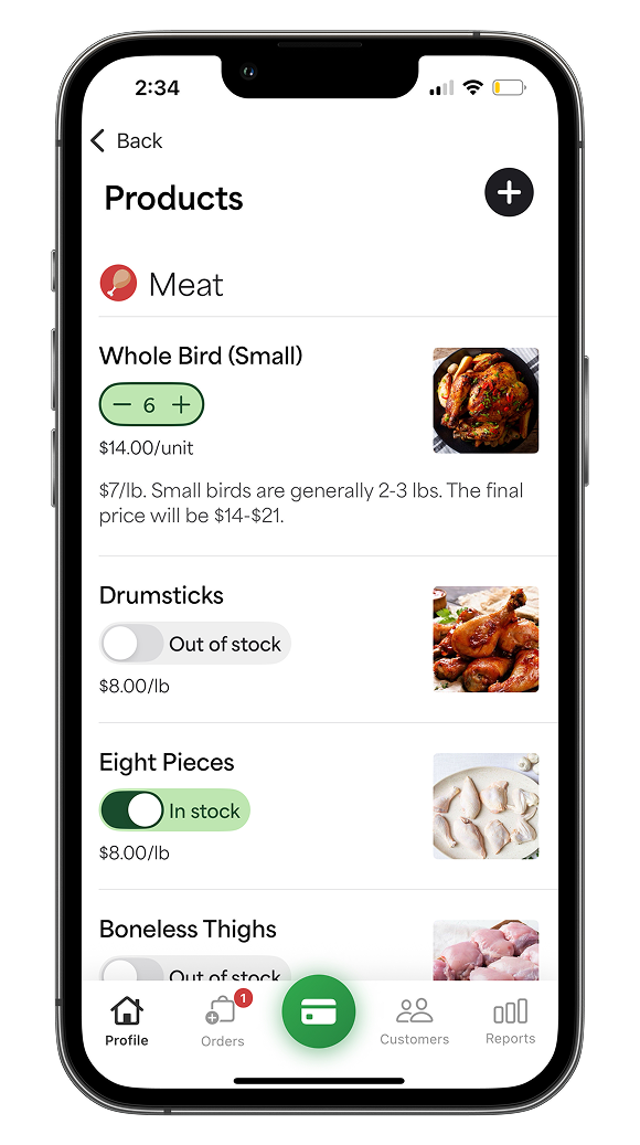 Locally Grown For Farmers - add products and inventory