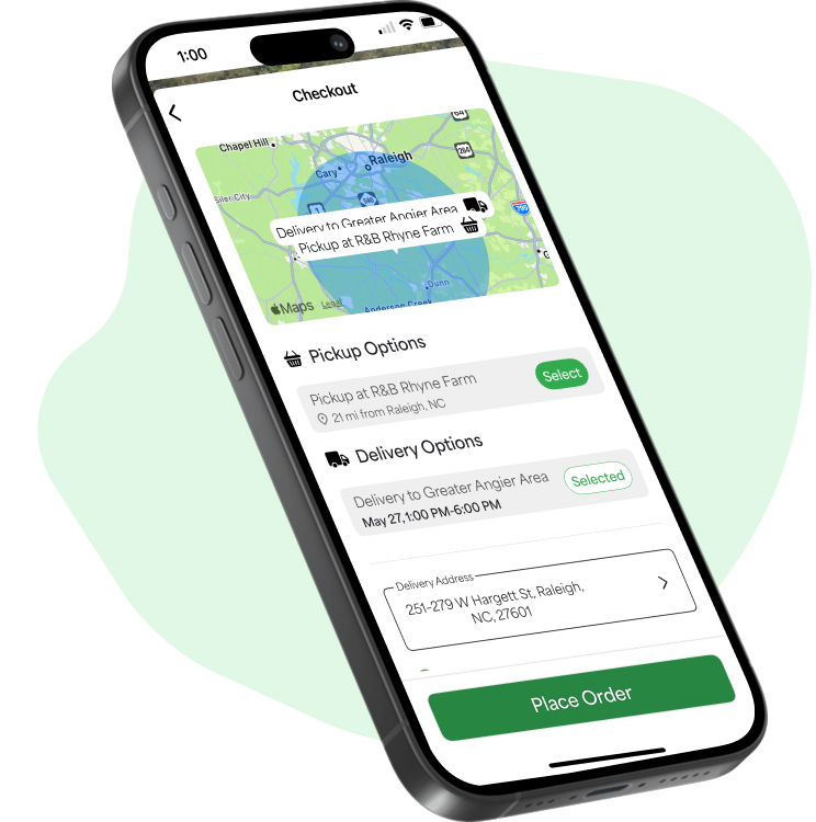 Locally Grown app delivery options