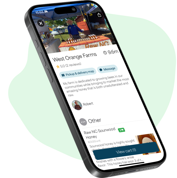 Locally Grown app shopping